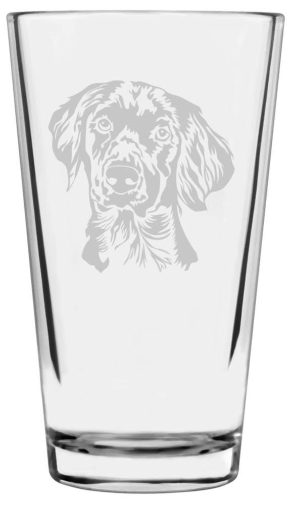 Drentsche Patrijshond Dog Themed Etched All Purpose 16oz Pint Glass
