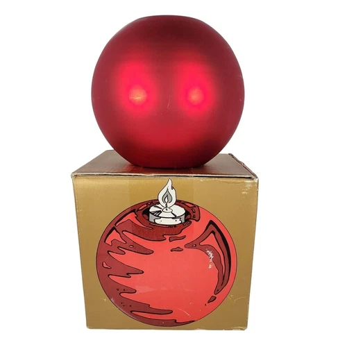 Dept 56 Votive Candle Holder Red Mercury Glass Tea Light Ornament w Box - product listing photo