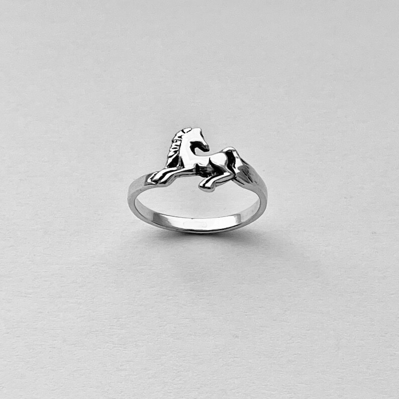 925 Sterling Silver Horse Ring, Silver Ring, Pony Ring, Mustang