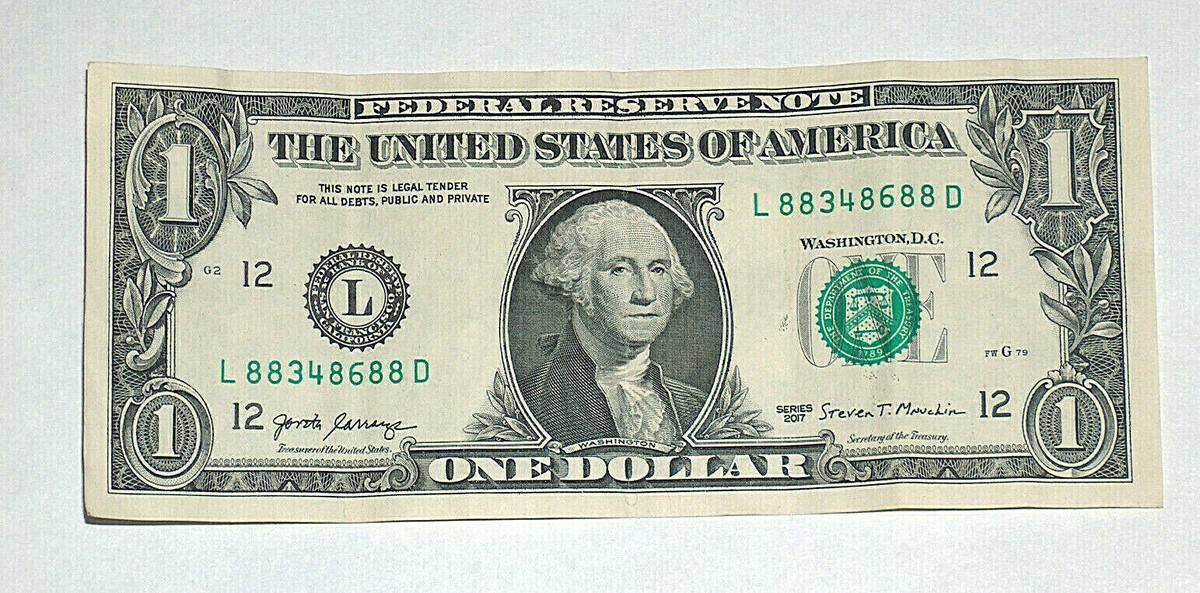 2017 $1 Bill US Bank Note Five 8s Pairs, Bookends 88348688 Fancy