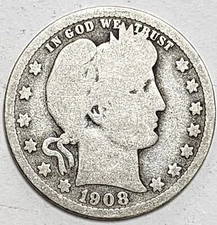 1908-S Barber Quarter, Better Date