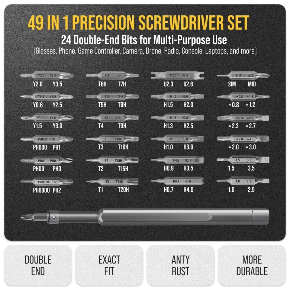 Screwdriver Set Tools For MacBook iPhone Samsung PC Tablet Laptop 49 in 1 - Image 2 of 4