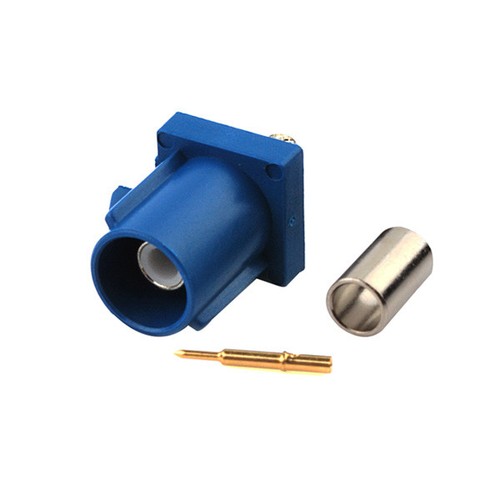 50-Pack Fakra C Male Blue Crimp Connector for Car GPS Antenna RG316 RG174 Cable