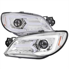 06-07 Subaru Impreza WRX STI Projector Headlights w/LED C Bar Sequential Chrome