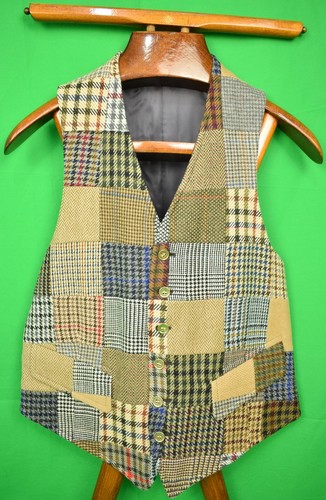 The Andover Shop c1991 Patch Cashmere Tweed Waistcoat Sz 38R