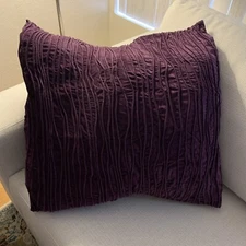 Bed Bath & Beyond Plum Wine Velvet 100% Cotton Pillows Sham - Euro 26x26