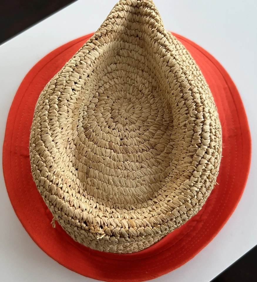 Sombrero Fedora de Paja Embalable Jonathan Adler Defecto Ala Naranja Foto 2 de 4