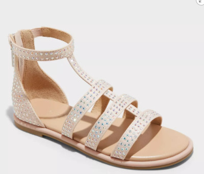 Cat & Jack-Girl's Blush Rainee Gladiator back zipper sandals size 4