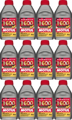 MOTUL RBF 600 FACTORY LINE DOT 4 SYNTHETIC RACING BRAKE FLUID Set of 12 500 ML