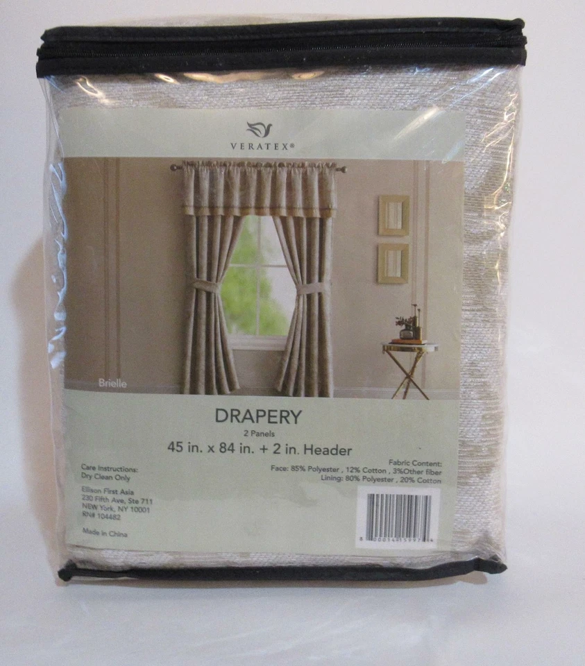 Juego de 4 paneles de bolsillo de varilla Veratex Brielle 84x84 Foto 2 de 2