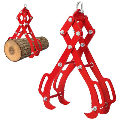 28'' Log Lifting Tongs 4 Claw Solid Steel Swivel Drag Grapple Hook Lifter Red