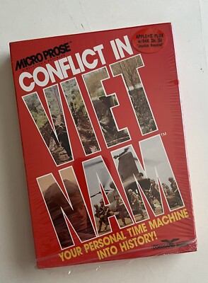 Conflict in Vietnam by Micro Prose 1986 for Apple II+. Open Box. Never Played