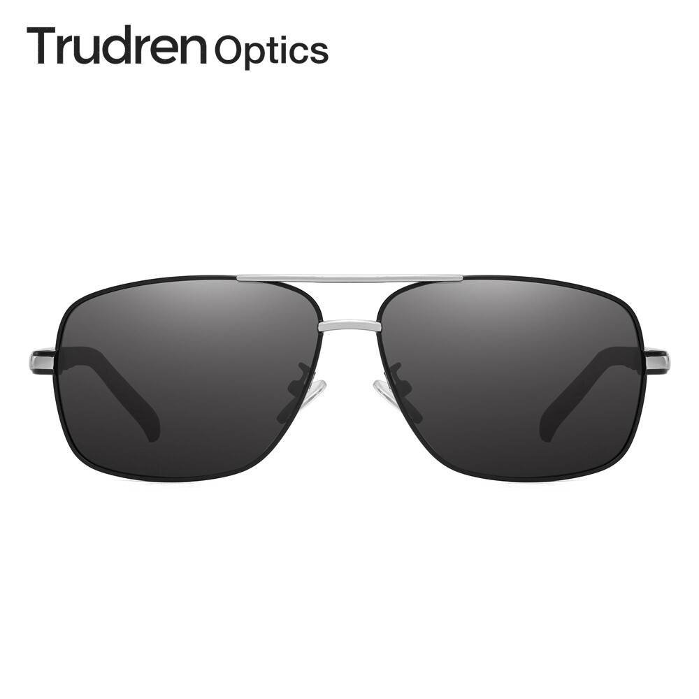 Trudren Mens Rectangular Metal Driving Sunglasses With Anti-glare Polarized Lens image 4