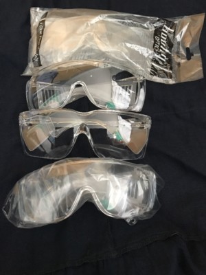 4 Pairs Eyewear Clear Safety Protective Goggles Glasses Anti-Fog