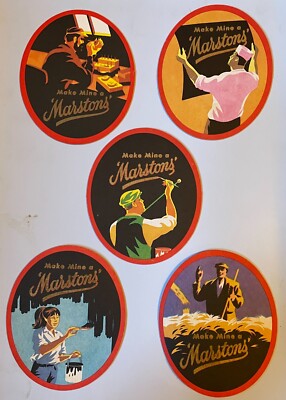 ''Make Mine a Marston's'' - Bierdeckel - fünf (5) - kostenlose PP (UK)