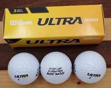 Wilson Ultra 500 golf balls sleeve of 3 I'm Not Lost I'm Hiding from Aunt Kathy