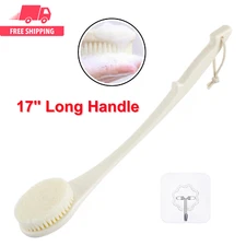 Body Brush Back Scrubber, 17 in Never Mold Back Brush Long Handle For Shower