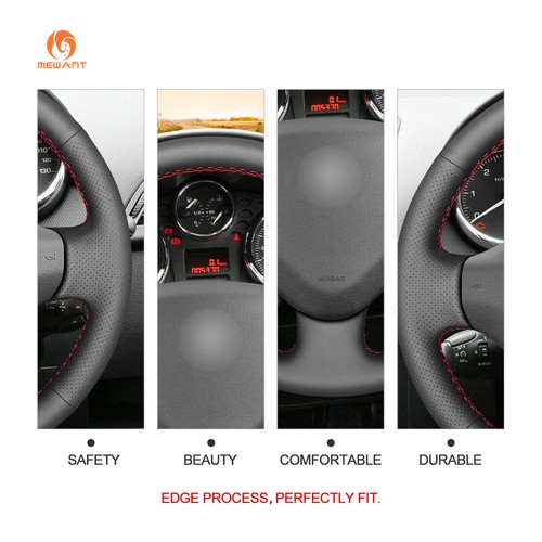 MEWANT PU Leather Steering Wheel Cover for Peugeot 207 Partner Citroen Berlingo - Picture 7 of 9