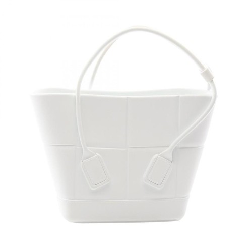 Bottega Veneta The Arco White Rubber Handbag Shoulder Bag 691194 Auth