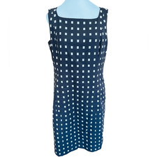 Ann Taylor lined sleeveless dark brown/cream square neck dress size 12.