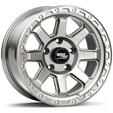 18" RockTrix RT116 18x9 -12 Machined Silver Wheel 5x5 Rim for Jeep JK JL JT