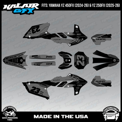Graphics Kit for Yamaha YZ450FX (2024-2026) and YZ250FX (2025-26) Evader - Smoke