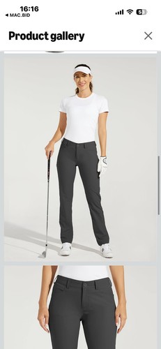 Pantalone Golf Donna Tg 6 Willit Tasche Protezione UPF Elasticizzato Antracite - Foto 3 di 9