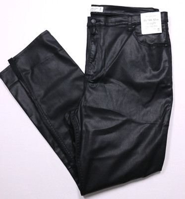 Abercrombie The 90's Slim Straight Pant Ultra High Rise 22L - 36 Black Sheen NWT