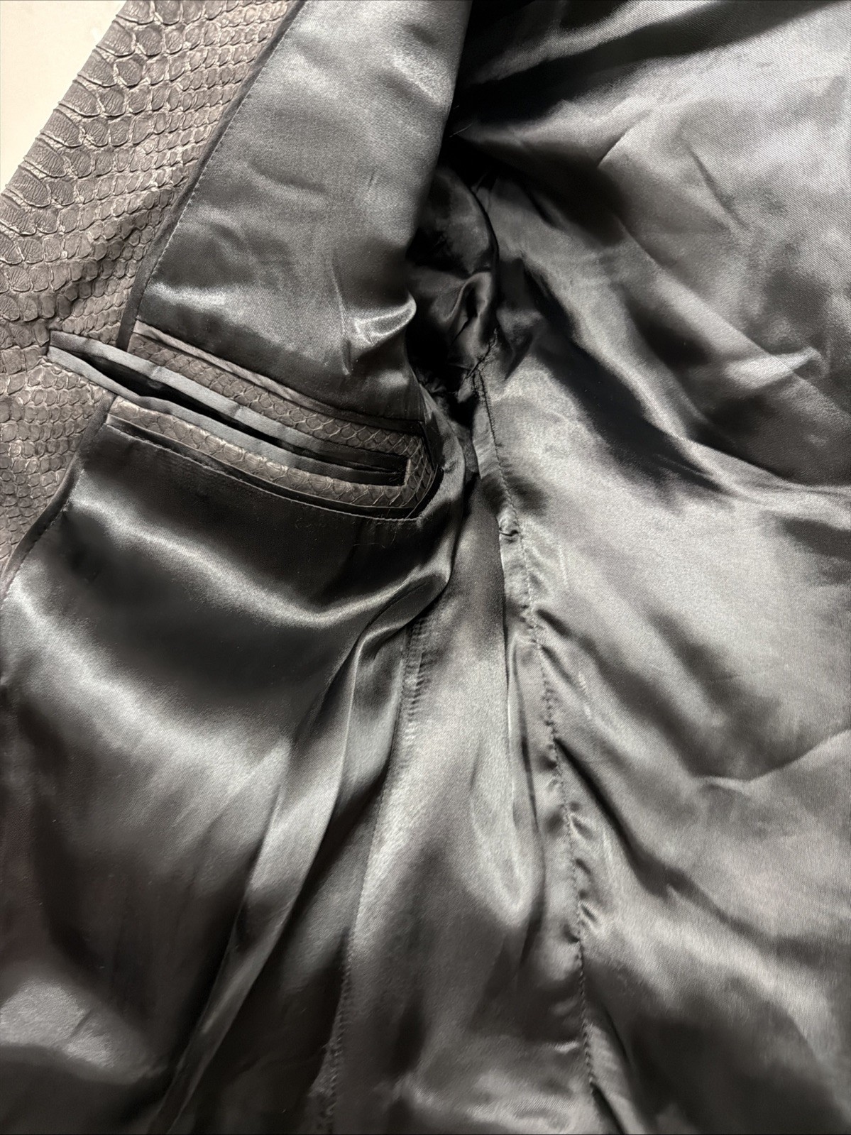 Roberto Cavalli Black Python Collar Blazer Size 48 - image 10