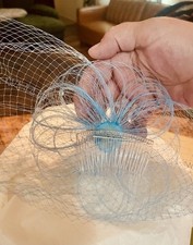 Vintage Blue Women's Birdcage Netting Hat/Veil B Formans Rochester Ny