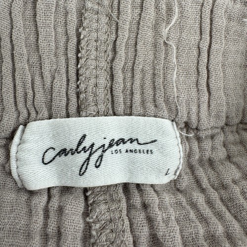 Carly Jean Los Angeles Gaze Wide Leg Cropped Hose Gr. L taupe Boho Strand - Bild 3 von 11