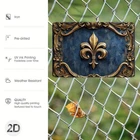 2D Flat Tin Metal Signs Vintage Fleur De Lis Metal Wall Art -12"x8" Elegant Dec