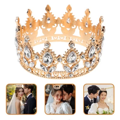  Petite couronne en strass, décoration de tête de mariage, petite couronne de - Photo 1/4