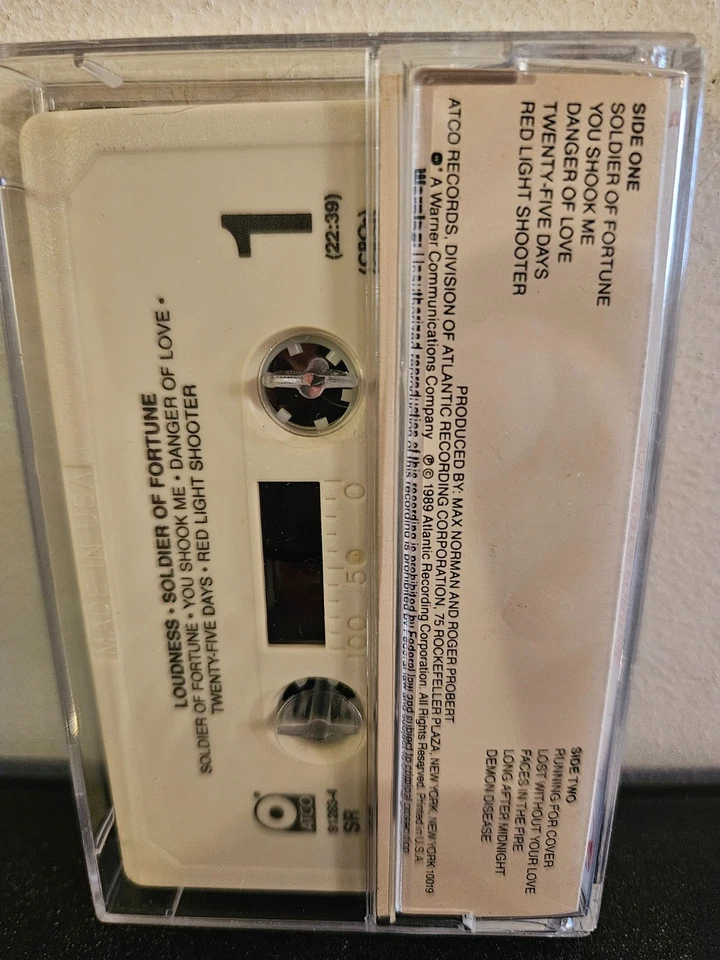 LOUDNESS Soldier Of Fortune 1989 CASSETTE TAPE GLAM/HAIR METAL HEAVY METAL - Image 4 of 4