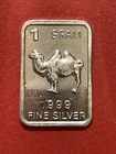 I Gram Fine Silver Bar With Camel Image! .999 Pure Silver!