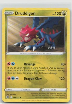 Druddigon 113 Brilliant Stars Pokemon  B2G1 Coupon  NM