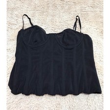 White Fox Black Mesh Heavenly Hour Corset Bustier Top Size M