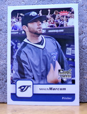 BASEBALL CARD COOL PICTURE FLEER ROOKIE TORONTO BLUE JAYS SHAUN MARCUM PITCHER. rookie card picture