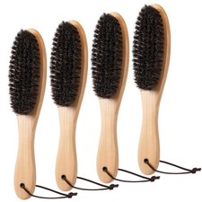 4 Pcs Lint Brushes for Clothes Horsehair Garment Brush Wood Handle