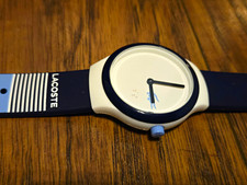 Orologio da polso Lacoste analogico quarzo cinturino gomma blu quadrante tondo bianco logo