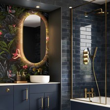 HIB Arcane Illuminated Frame Bathroom Mirror - Brushed Brass 79521000
