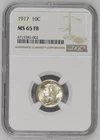1917 Mercury Dime, NGC MS 65 FB