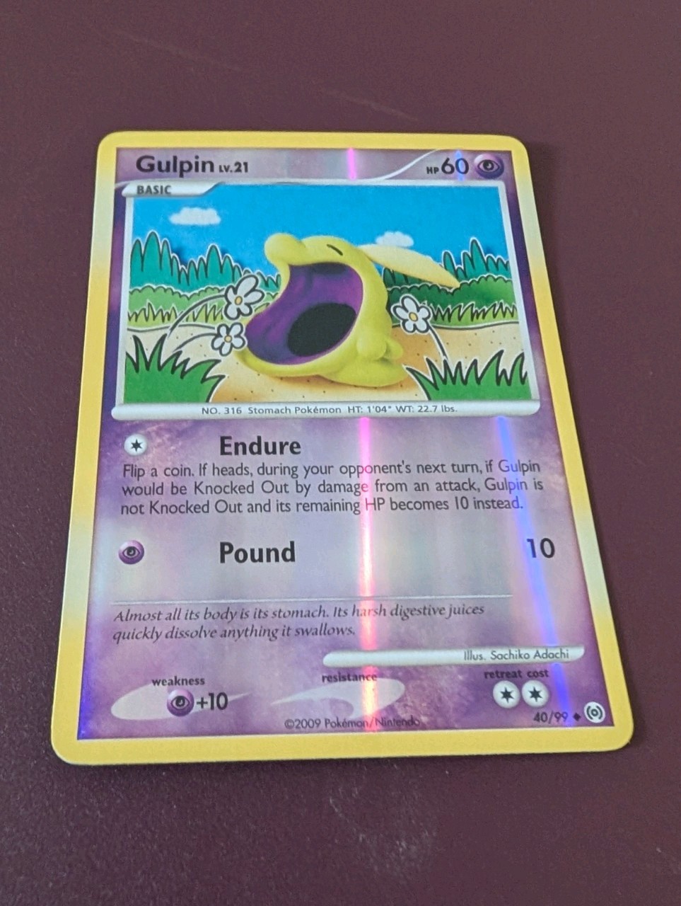 pokemon card Gulpin 40/99 2009