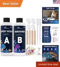 16OZ Clear Epoxy Resin Kit - Beginner-Friendly, No Bubbles, DIY Jewelry Making