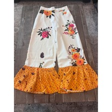 Floral Wide Leg Bell Bottom Flare Hippie Elephant Bells 70s pants women med