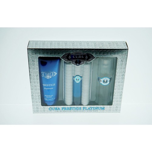 Cuba Men's Prestige Platinum Gift Set Fragrances 5425017736059