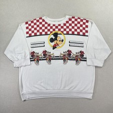 Vintage 80s Disney Mickey Mouse Crewneck Sweatshirt Mens 44 L Checker Minnie