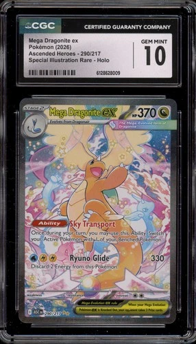 Pokemon Mega Dragonite ex Ascended Heroes Special Illustration Rare #290 CGC 10