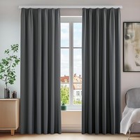 Blickdichte Gardinen VorhäNge Dunkelgrau Hitzeschutz 245X140 Cm 2 StüCk Deconovo