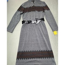 Vintage women's dress chevron officecore secretary Academia Grandmacore New Cute